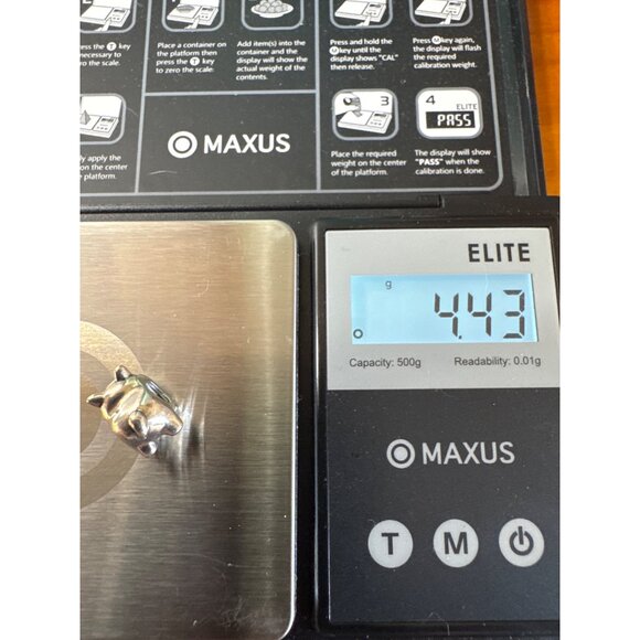 VTG Sterling Silver 925 Three Dimensional Dog Slide Charm Size 0.5'' Length - Picture 7 of 7